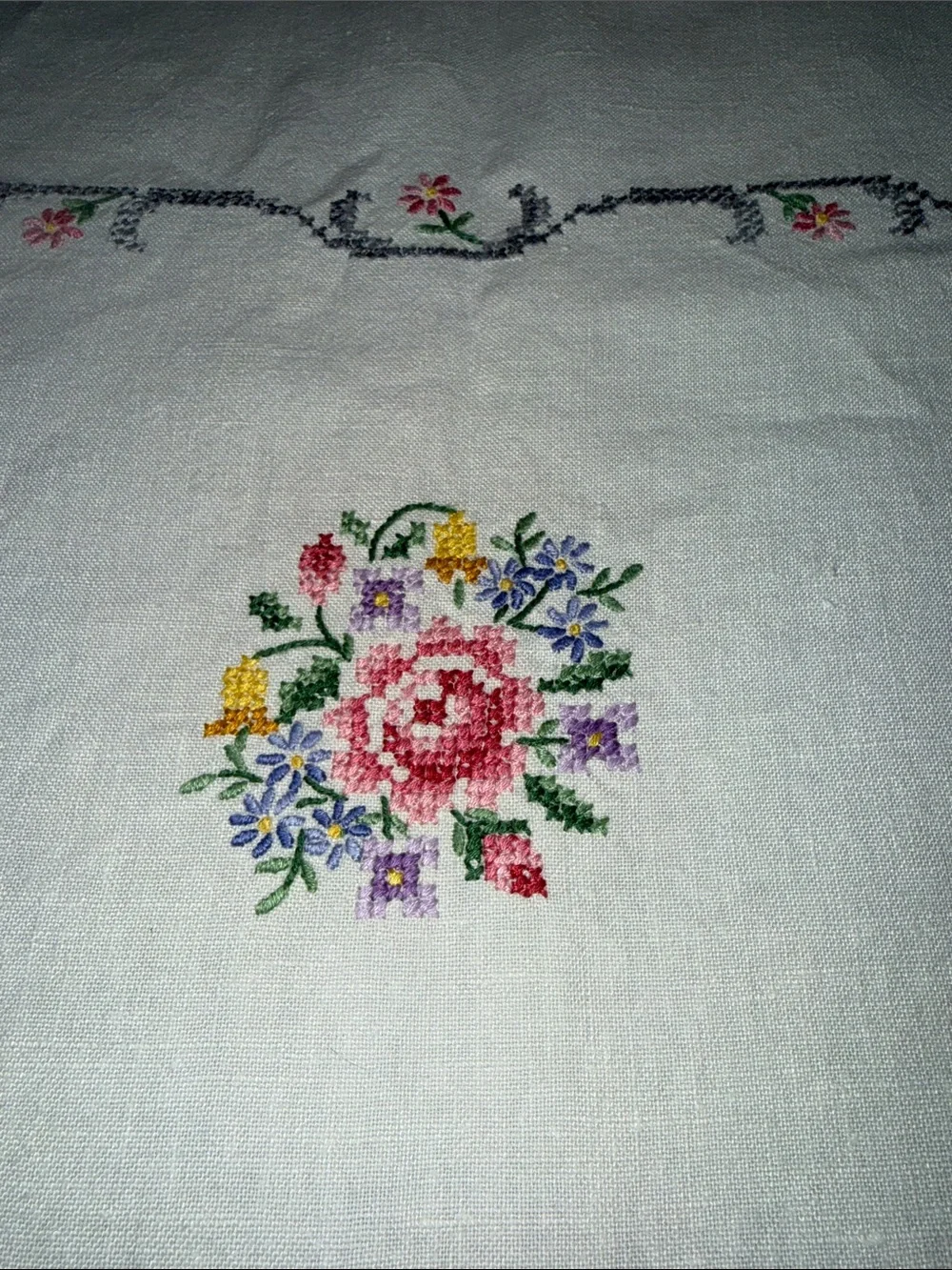 Antique linen tablecloth